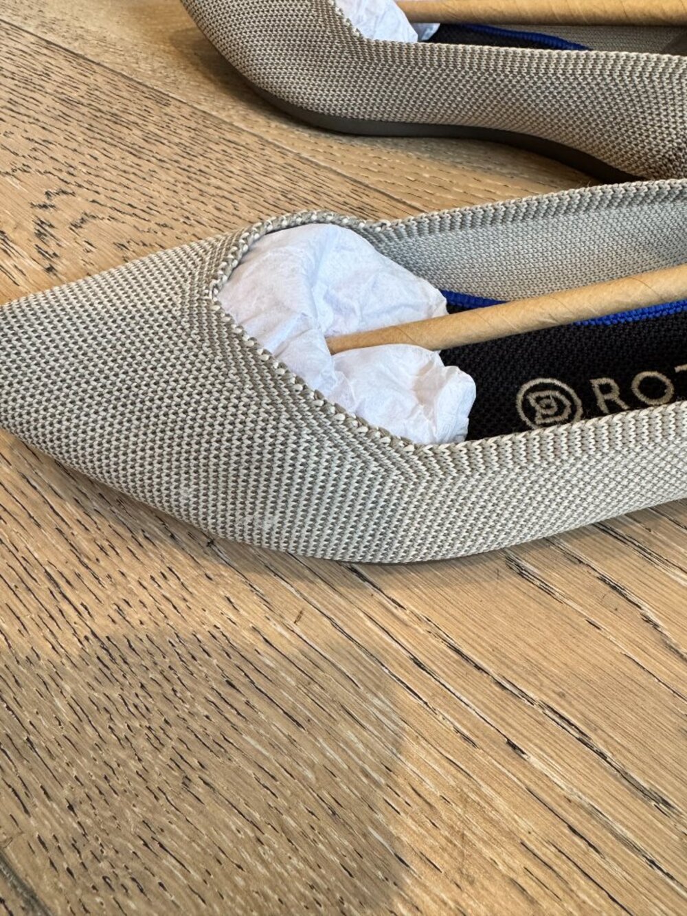 Rothy’s The Point Cloud Grey Birdseye Pointed Toe Flats (Fits like 7.5) - Picture 3 of 5